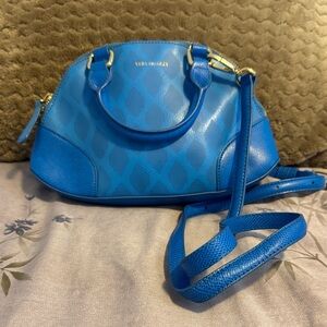 Vera Bradley Leather Crossbody Bag in Vibrant Blue 9x6x3